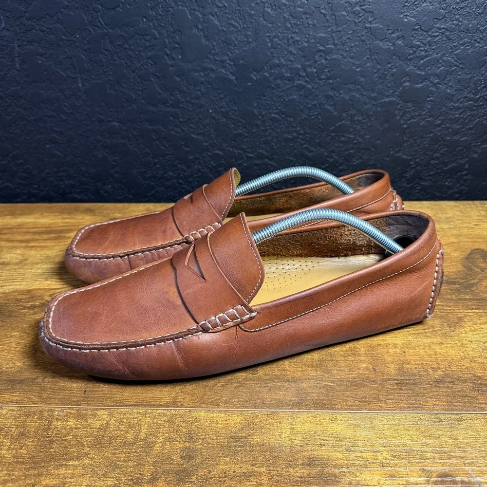 Cole Haan Howland C04534 Brown Leather Penny Loafer Driver Mens 11.5 M